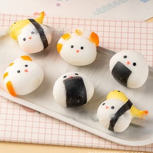 BSCI Factory Direct Custom Logo Pu Squeeze Japan Squishy Tiny Small Sushi Soft Toys Plush Toy - Product Image 4