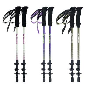 Bastones de Trekking Shanqudi de Fibra de Carbono, 3 Secciones Ajustables, Ligeros, con Punta de Goma, Equipo para Caminatas al Aire Libre - Product Image 1