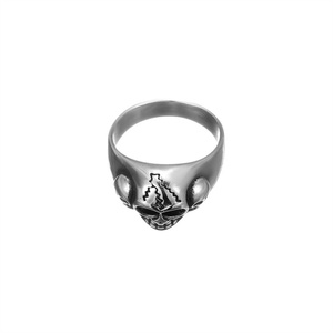Joyería Punk al por Mayor, Anillos de Calavera de Acero Inoxidable con Circonita Roja Vintage - Product Image 6