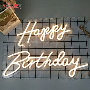 Design libre Vente en gros Personnalisé Joyeux Anniversaire Acrylique Led Néon Signe C'était toujours vous Enseignes Néon d'extérieur - Product Image 5