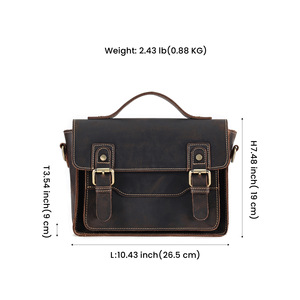 Bolso Bandolera de Cuero Crazy Horse Dujiang, Bolso Mensajero Cuadrado para Hombre, Duradero para Uso Diario, Primavera 2023 - Product Image 5