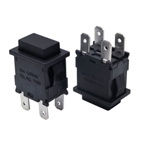 Interruptor de botón pulsador negro con bloqueo automático RL5-621 ON-OFF, 16A 250VAC T125 15*21mm DPST