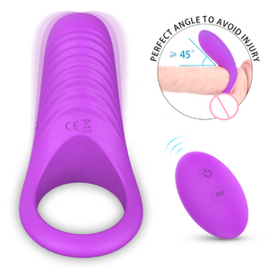 Vibratore telecomandato senza fili per i giocattoli adulti del sesso dello stimolatore del clitoride del punto G dell'anello della manica del pene dell'<span class=keywords><strong>uomo</strong></span> - Product Image 3