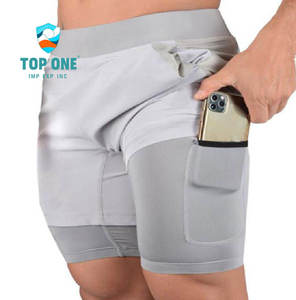 TopOne, precio de fábrica, nueva tendencia, pantalones cortos de talla grande para hombre, pantalones cortos de entrenamiento de malla de secado rápido para correr - Product Image 2