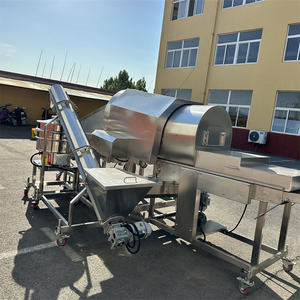 Enrobeur de farine à tambour continu en acier inoxydable à grande vitesse pour ligne de préparation d'aliments préparés en forme de nuggets de poulet - Product Image 4