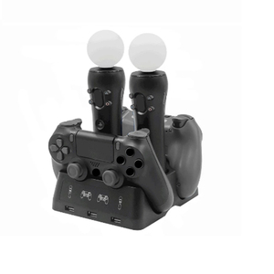 Taşınabilir 4 in 1 şarj doku için <span class=keywords><strong>PS4</strong></span> şarj standı PS MOVE Controllers şarj istasyonu için PSVR VR oyun aksesuarları - Product Image 1