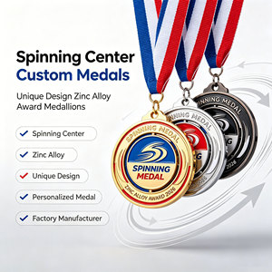 Médailles personnalisées Spinning Center, design unique, en alliage de zinc, électroplaquées, pour le sport, fabrication de récompenses métalliques sur mesure - Product Image 4