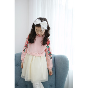 ชุดเดรสลำลองสำหรับเด็กผู้หญิงลายกระต่ายดอกไม้สไตล์อเมริกัน - Product Image 3