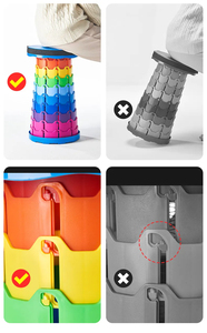 Tabouret pliant télescopique portable en plastique léger pour le voyage, la file d'attente, le camping en extérieur et la pêche, avec sac de transport - Product Image 4