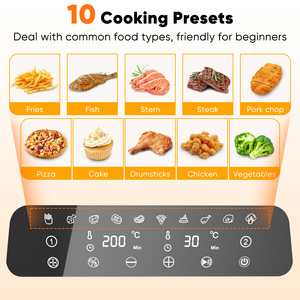 Freidora de Aire Digital Cuadrada de 8L con Doble Cesta y 2 Cestas Independientes de 4L, 10 Preajustes, Ventana Visual, Cocción de Doble Zona para RV y Familias - Product Image 3