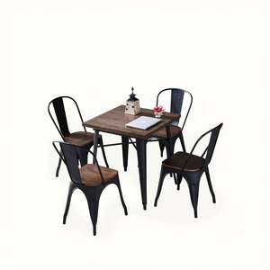 Mesa de Comedor de Madera Sólida Estilo Industrial Americano Billy Dobem, Muebles de Restaurante, Silla de Acero - Product Image 2