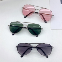 Chanceux enfants Aviation Double pont lunettes de soleil garçons filles métal cadre nuances personnalisé bébé enfant enfants pilote lunettes de soleil