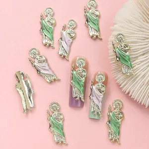 Jesus Virgin Mary Religious Nail Wear Saint Benedict Rosary Beads Nail Art Jewelry Making Charms For Nail Charms