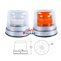 TOPLEAD Balise en aluminium blanc DC12-24V au xénon/LED/halogène en deux couvercles Lampe flash d'urgence pour le trafic