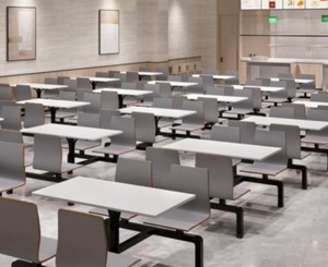 Set di Tavolo <span class=keywords><strong>e</strong></span> <span class=keywords><strong>Sedie</strong></span> in Legno Curvato di Alta Qualità per Mensa Scolastica a 4 Posti - Product Image 5