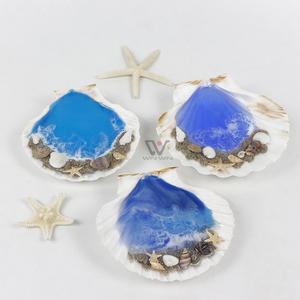 Ornements d'été artisanaux en résine d'époxy naturelle pour la décoration, cadeaux décoratifs de haute qualité faits à la main en forme de coquillages marins - Product Image 2