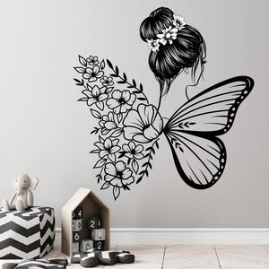 Decorazione domestica fiore farfalla adesivi <span class=keywords><strong>murali</strong></span> per ragazze <span class=keywords><strong>foto</strong></span> camera da letto - Product Image 2