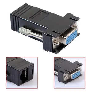 VGA Extender Female/Male To Lan Cat5 Cat5e/6 RJ45 Ethernet Female Adapter Rj45 To 8 Pin Mini Din Cable