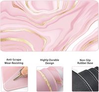 Tapis de souris gaming personnalisé rose en mousse à mémoire de forme fluide avec repose-poignet et support ergonomique pour clavier, idéal pour la maison et le bureau