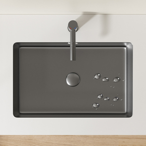 Lavabo rectangulaire en céramique moderne à encastrer sous le comptoir, lavabos de salle de bain, lavabo mat pour salle de bain, hôtel, balcon - Product Image 3