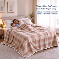 Plaid rayé à carreaux grande taille 200*240CM, couverture douce 100% coton, pour chambre, canapé et chaise