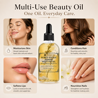 Huile de massage aux graines pour visage, cheveux, corps et ongles, parfum herbal, 120 ml, naturelle, végétalienne, OEM ODM, huile essentielle pressée à froid, 100 % pure