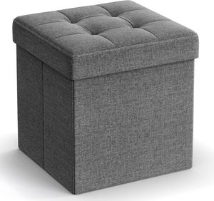 Petit pouf de rangement pliable repose-pieds 12.2x16.1x12.2 pouces Capacité de charge de 286 lb Repose-pieds de rangement en cube - Product Image 6