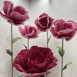 Elegant Customizable Giant Double-layer Poppy Artificial Flowers Wedding Ornaments Background Window Display