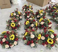 Nouvelle Boule Florale PPS Effet Naturel Tournesol Soie pour Mariage, Événement, Centre de Table, Décoration Intérieure