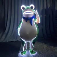 Костюм-маскот лягушки унисекс для взрослых со светодиодной подсветкой для сценических выступлений, из полиэстера, для Хэллоуина, Рождества, выпускного, Дня святого Валентина