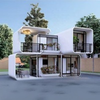 FMX Cabine de VTT en conteneur extensible rapidement avec verre Maison préfabriquée en acier dotée d'un panneau sandwich pour hôtels