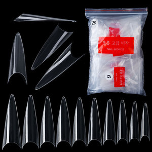 Puntas de Uñas Acrílicas Francesas Transparentes de Color Natural, Uñas Postizas de Extensión ABS para Salón de Manicura - Product Image 1