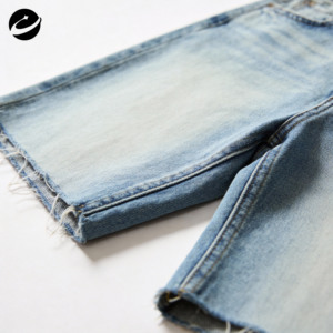 XUCHANG Diseño Original Personalizado Vintage Doble Cintura Bordado Lavado Jorts con Bajo Deshilachado 100% Algodón <span class=keywords><strong>Vaqueros</strong></span> Holgados Shorts para <span class=keywords><strong>Hombre</strong></span> - Product Image 5