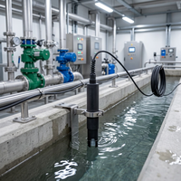 Sonde de pH numérique industrielle en ligne RS485 avec compensation de température, câble de 5 m, capteur de pH pour le traitement des eaux usées