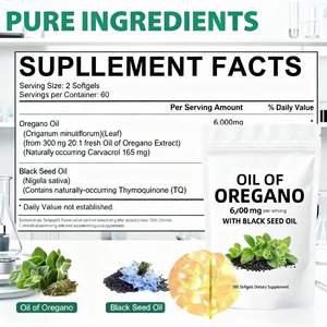 Huile d'origan et huile de nigelle biologiques et naturelles en gélules molles pour le soutien immunitaire des adultes et les <span class=keywords><strong>bienfaits</strong></span> antioxydants - Product Image 3