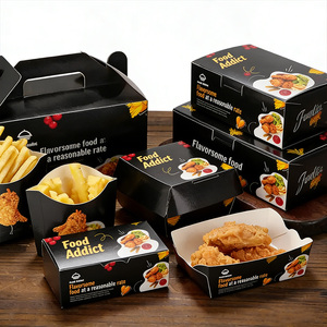 Caja de Papel Personalizada para Alimentos, Caja de Cartón Plegable para Papas Fritas, <span class=keywords><strong>Pollo</strong></span>, Hamburguesas, Caja para Llevar con Logotipo Impreso - Product Image 5