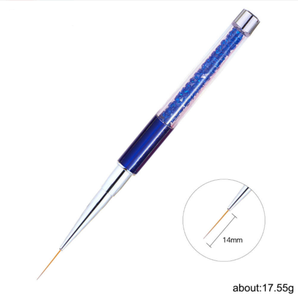 5 Colors Metal Handle Rhinestone Nail Art Liner Brush Fine Detail Painting Brush for Gel Polish Manicure - Product Image 5
