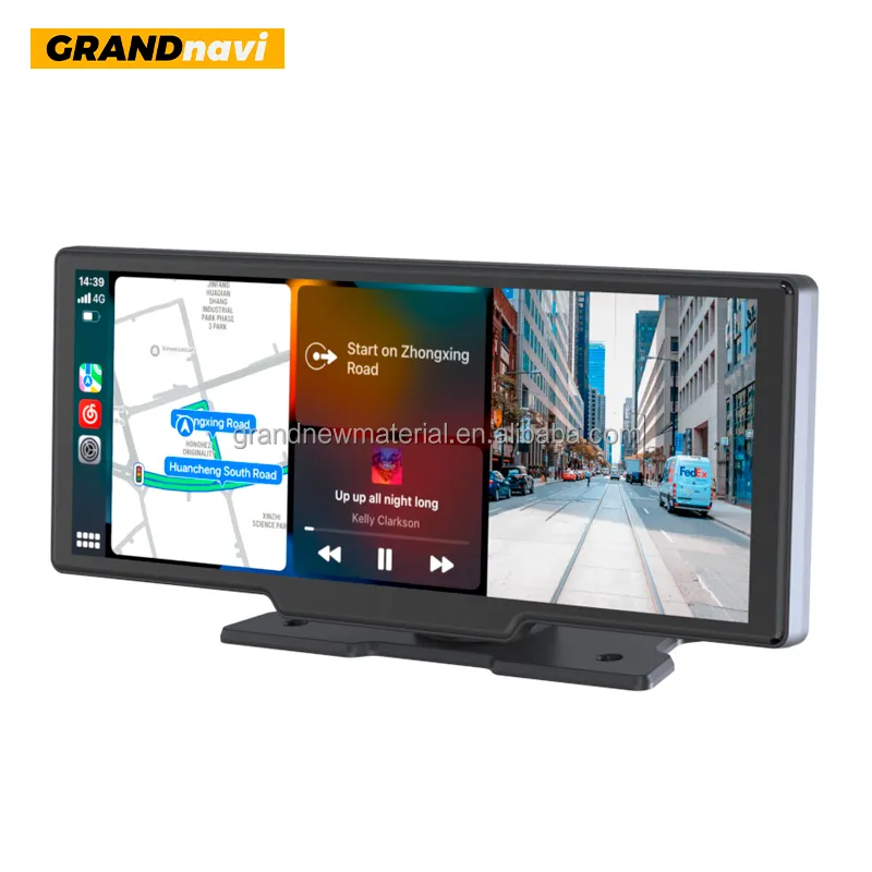 Grandnavi câmera automotiva para ré, 10.26 polegadas, sem fio, carplay, android, dvr, câmera 4k, dvr