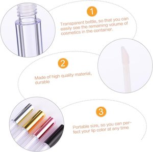 3.6ml 10ml <b>Plastic</b> Lip Gloss <b>Tube</b> with Screw Cap Silver Gold Lipstick <b>Tubes</b> for Cosmetics Screen Printing 100pcs MOQ - Product Image 2