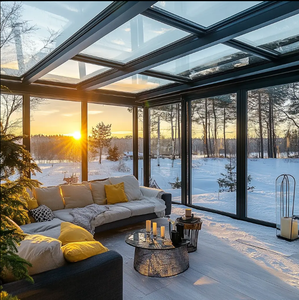 Véranda commerciale solarium <span class=keywords><strong>extérieur</strong></span> en aluminium véranda jardin d'hiver véranda debout libre 4 saisons Triangle en verre trempé - Product Image 1