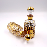 Flacon de Luxe 150 ml pour Huile de Parfum Faite Main avec Bouchon à Grind Cap, Bouteille en Verre Doré Personnalisée pour l'Affichage en Magasin d'Huiles d'Oud