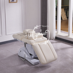 Camilla de Masaje de Belleza Beige con 3 Motores Eléctricos para Extensión de Pestañas, Tratamiento de Spa de Terapia Corporal de Lujo, Salón de Cosmética - Product Image 2