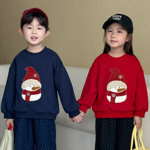 <span class=keywords><strong>Sweat</strong></span>-shirt en coton pour enfants, Noël, filles et garçons, automne, ample, épaules tombantes, manches longues, style coréen, motif de dessin animé, bébé - Product Image 1