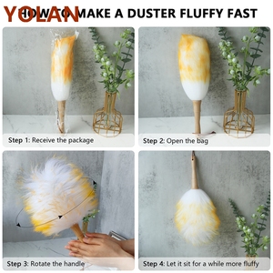 Miễn phí Mẫu 26inch Vòng xử lý lambswool Khăn lau bụi len lông khăn lau bụi cho hộ gia đình làm sạch - Product Image 5