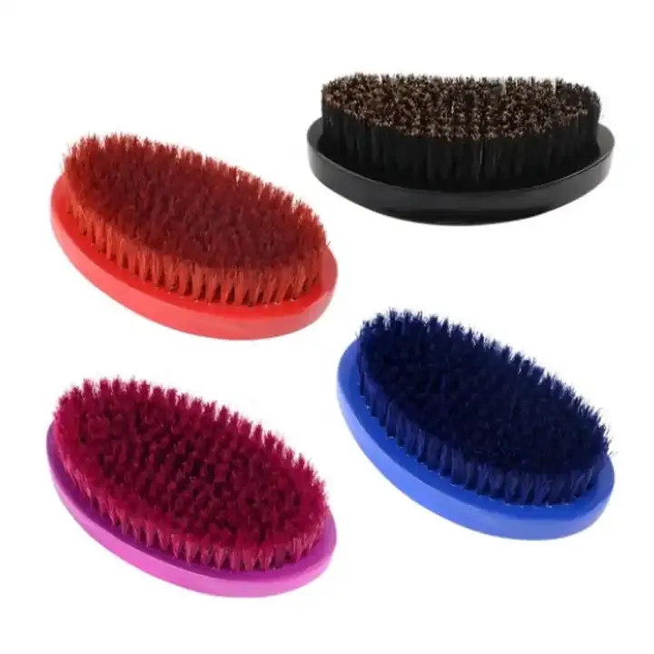 Soften Your Facial Hair Wholesale Hard Boar Bristle Comb Wave Brush 360 Curved