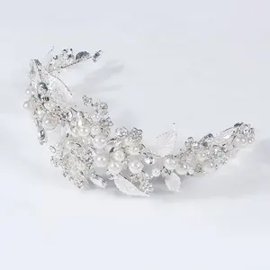 Hot Sale Bridal & Party Hair Jewelry Crown Pearl Tiara Crowns For Women