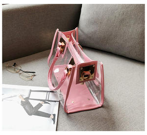 مصمم حقائب الشاطئ النسائية ، حقائب الكتف البلاستيكية الشفافة المعتمدة في الملعب ، المحافظ وحقائب اليد - Product Image 4