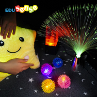 Kinder-Sensorik-Zelt Spielzeug-Set mit Elastischen Massagebällen, Lavalampen und Leuchtender Bodenmatte mit Farbigen Glasfaser-Lichtern und Edelsteinen
