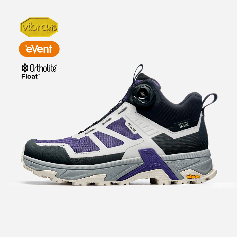 women- purple + light beige gray