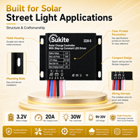 Contrôleur solaire PWM 3228 3.2V 30W 20A à utilisation facile pour éclairage public et projets d'ingénierie solaire